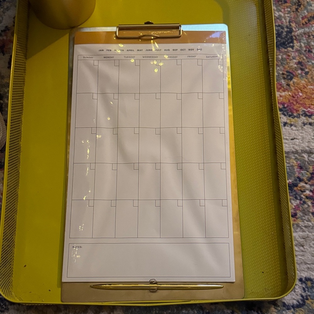 Gold Clipboard with White Notepad